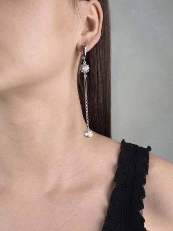 Серебряные серьги с фианитами