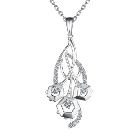 Подвеска из серебра с финитами «Цветы Цикуты»