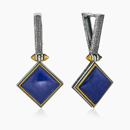 Серьги из серебра с камнем лазурит