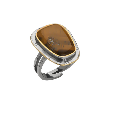 Кольцо из серебра с тигровым глазом