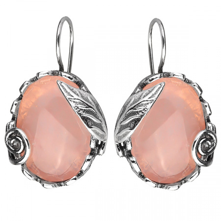 Серебряные серьги с кварцем