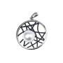 Серебряная подвеска с жемчугом и эмалью