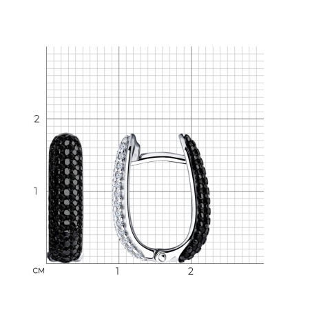 Серебряные серьги с фианитами