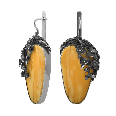 Серьги из серебра с янтарем