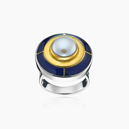 Кольцо из серебра с камнем жемчуг