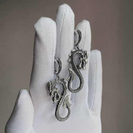 Серьги из серебря «DRACO»