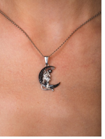 Подвеска из серебра с фианитами «Лунная ведьма»