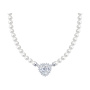 Колье из серебра с жемчугом и фианитами «Сердце»