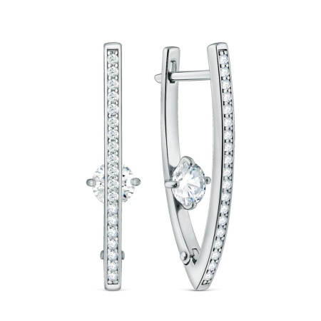 Серебряные серьги с фианитами