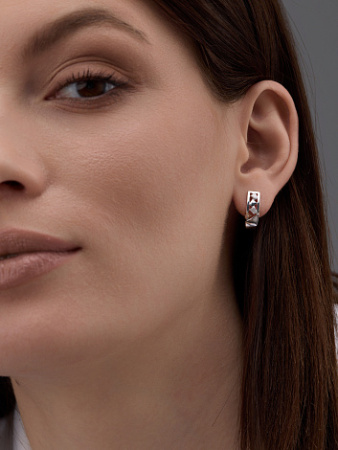 Серебряные серьги с бриллиантами