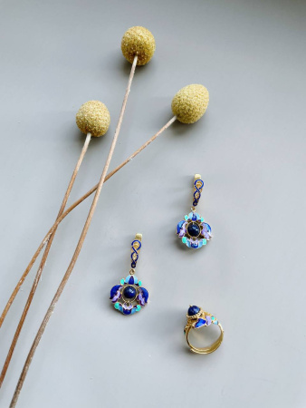 Серьги из серебра с эмалью