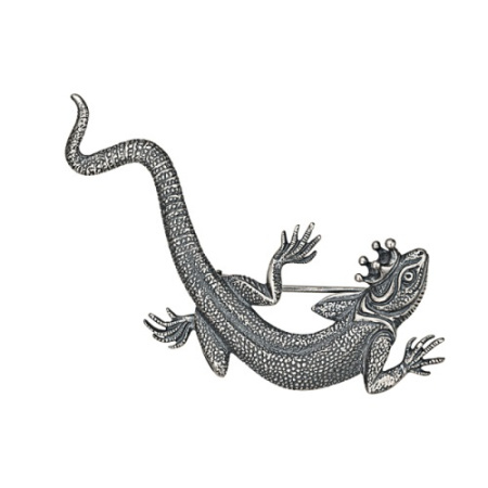 Брошь из серебра «Ящерица»