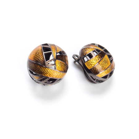 Серебряные серьги с эмалью