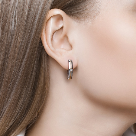 Серьги из золочёного серебра с бриллиантами