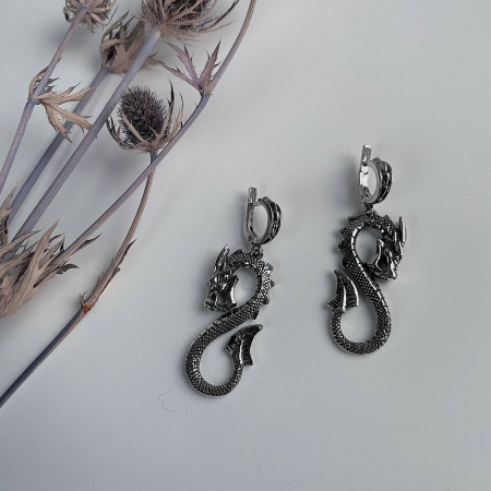 Серьги из серебря «DRACO»