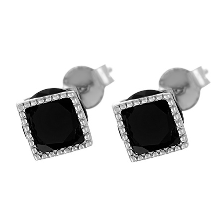 Серьги из серебра с фианитами