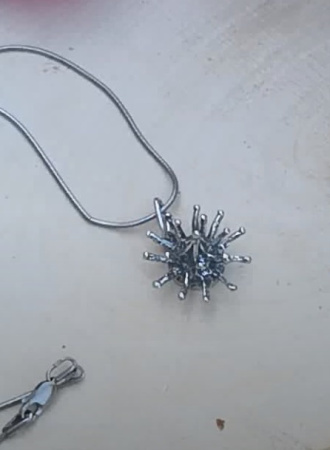 Серебряный кулон «Ерш»