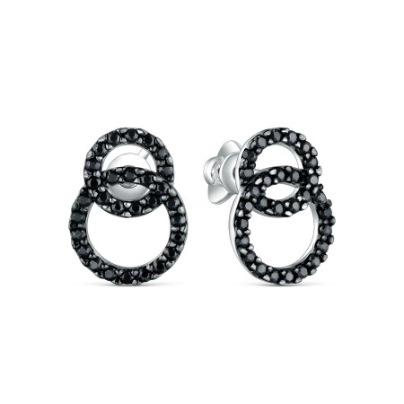 Серебряные серьги-пусеты с шпинелью