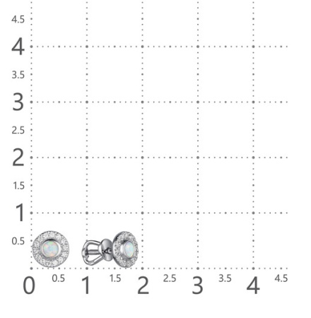 Серьги из серебра с фианитами и опалом