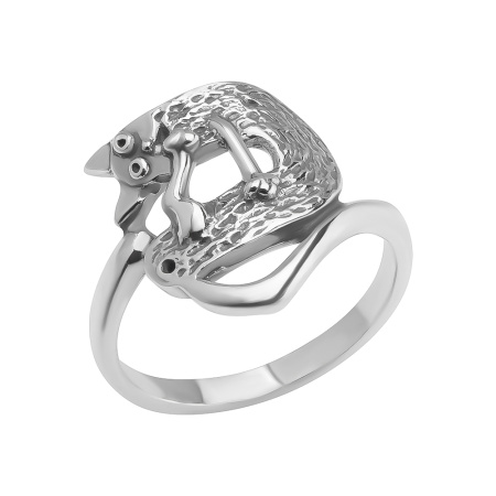 Серебряное кольцо «Кот Крендель»
