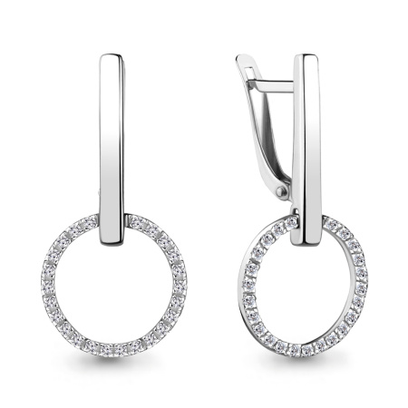 Серебряные серьги с фианитом