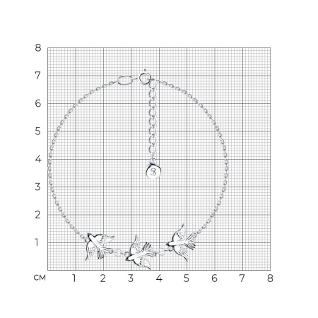 Браслет из серебра «Птички»