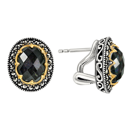 Серебряные серьги ALEXANDRE VASSILIEV с лабрадором