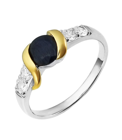 Кольцо из серебра с натуральным сапфиром