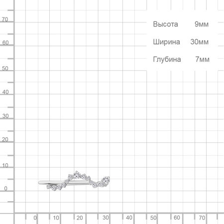 Брошь из серебра с фианитами
