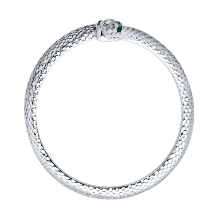 Кольцо из серебра с фианитами «Змея»