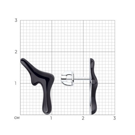 Серьги из серебра с эмалью «Жидкий металл»