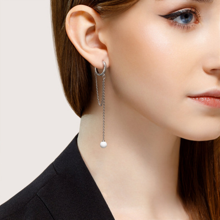 Серьги из серебра с керамическими вставками