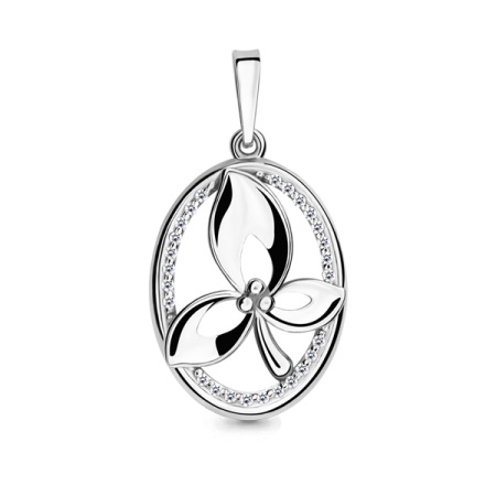 Подвеска из серебра с фианитами «Цветок»
