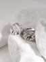 Серьги из серебра 925 с эффектом мятого металла