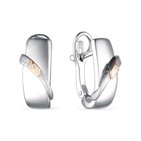 Серьги из серебра с бриллиантом