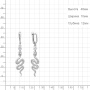 Серебряные серьги с фианитами «Змеи»