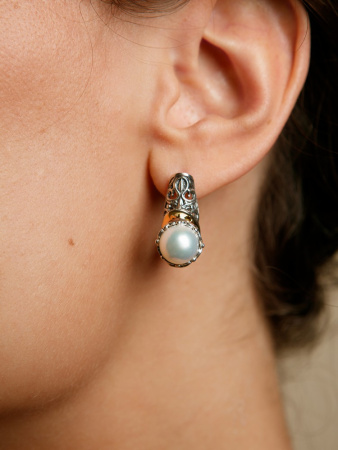 Серьги из серебра с жемчугом