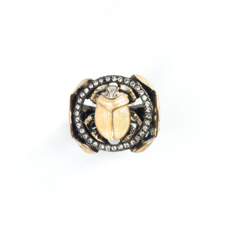 Серебряное кольцо «Скарабеи»