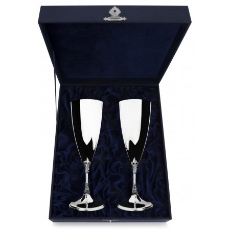 Набор серебряных гладких фужеров «Виноград»