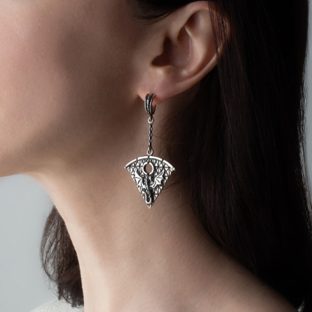 Серьги из серебра «Драконы»