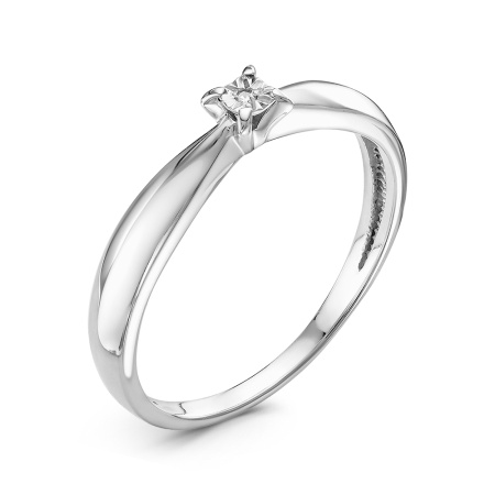 Серебряное кольцо с бриллиантом