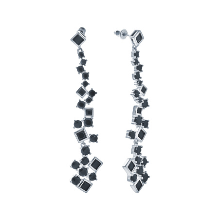 Серьги из серебра с шпинелью
