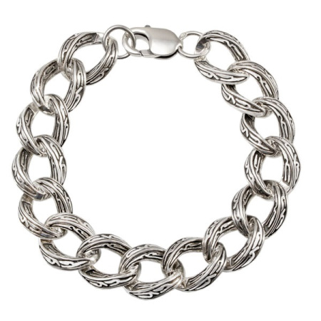 Серебряный браслет «Орнамент» ширина 17 мм