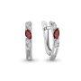 Серьги из серебра с гранатом и фианитами