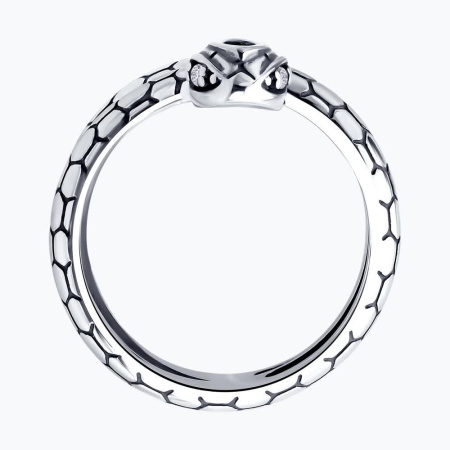 Серебряное кольцо с фианитом «Змея»