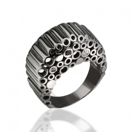 Кольцо из серебра «Стильная геометрия»