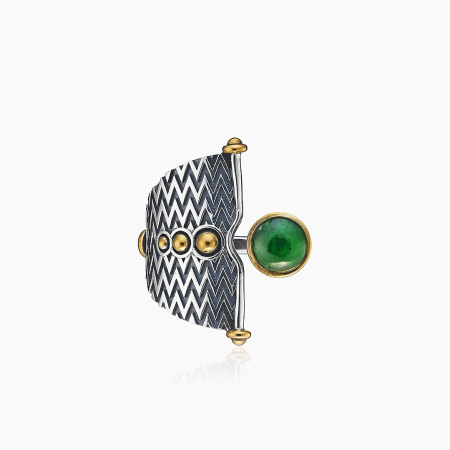 Серебряное кольцо «Нефритовый Парус»