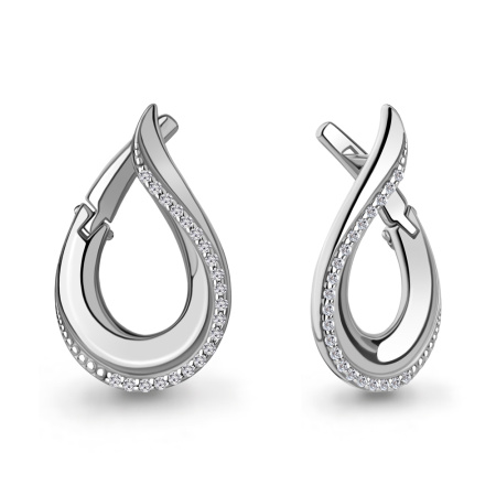 Серебряные серьги с фианитами