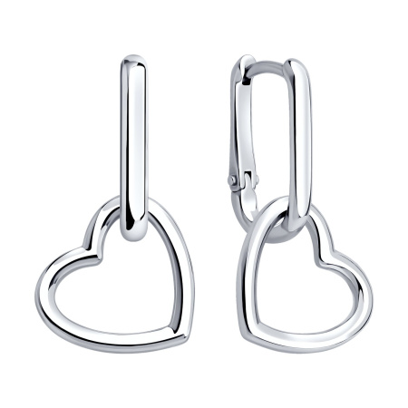 Серьги из серебра «Сердце»