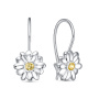 Серьги из серебра с фианитами «Цветы»
